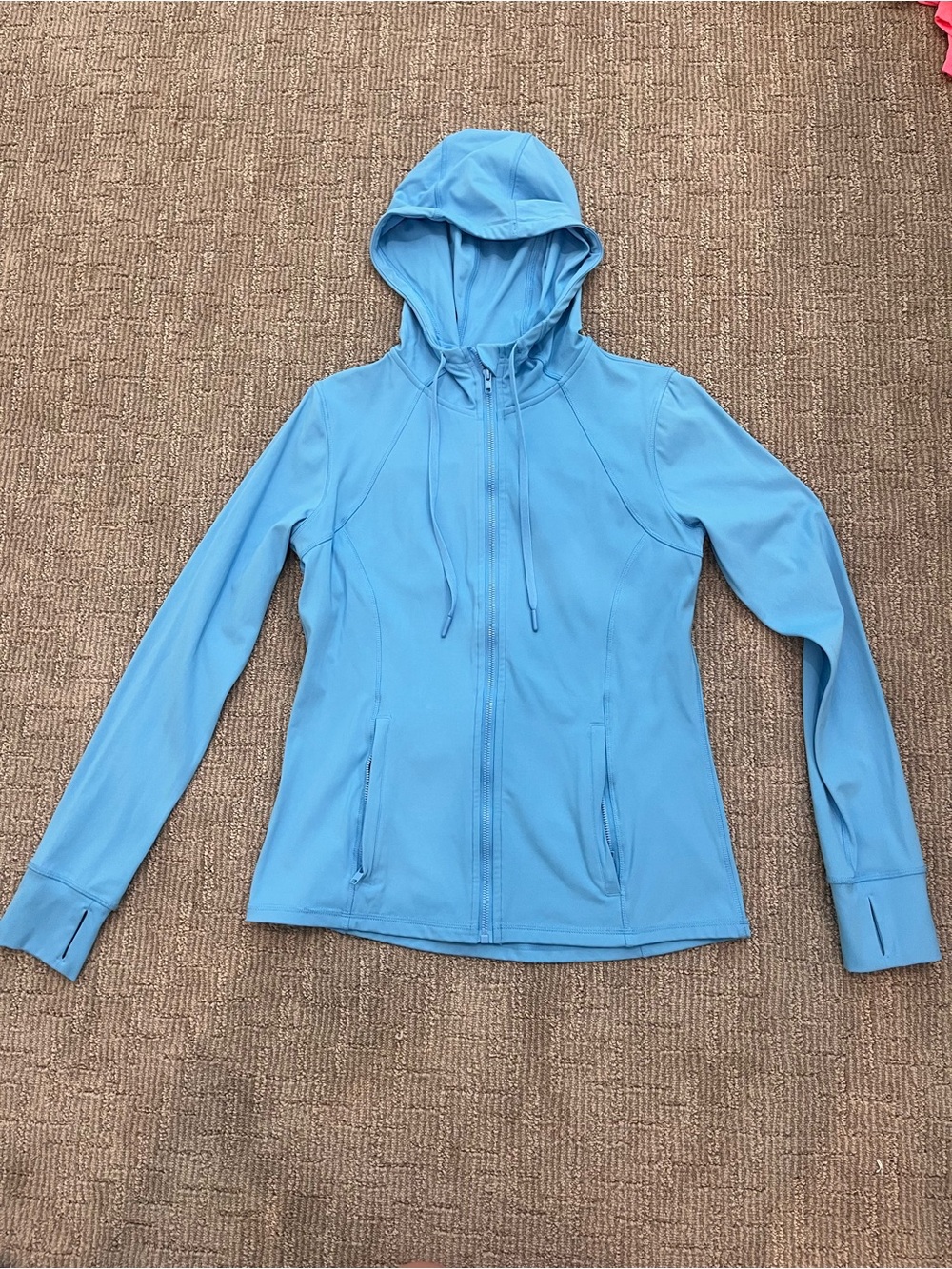 Women's Light Blue Zip-Up Hoodie Sweatshirt